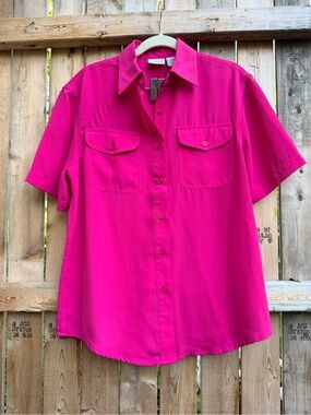 Brighton Hot Pink Short-Sleeve Button Shirt
